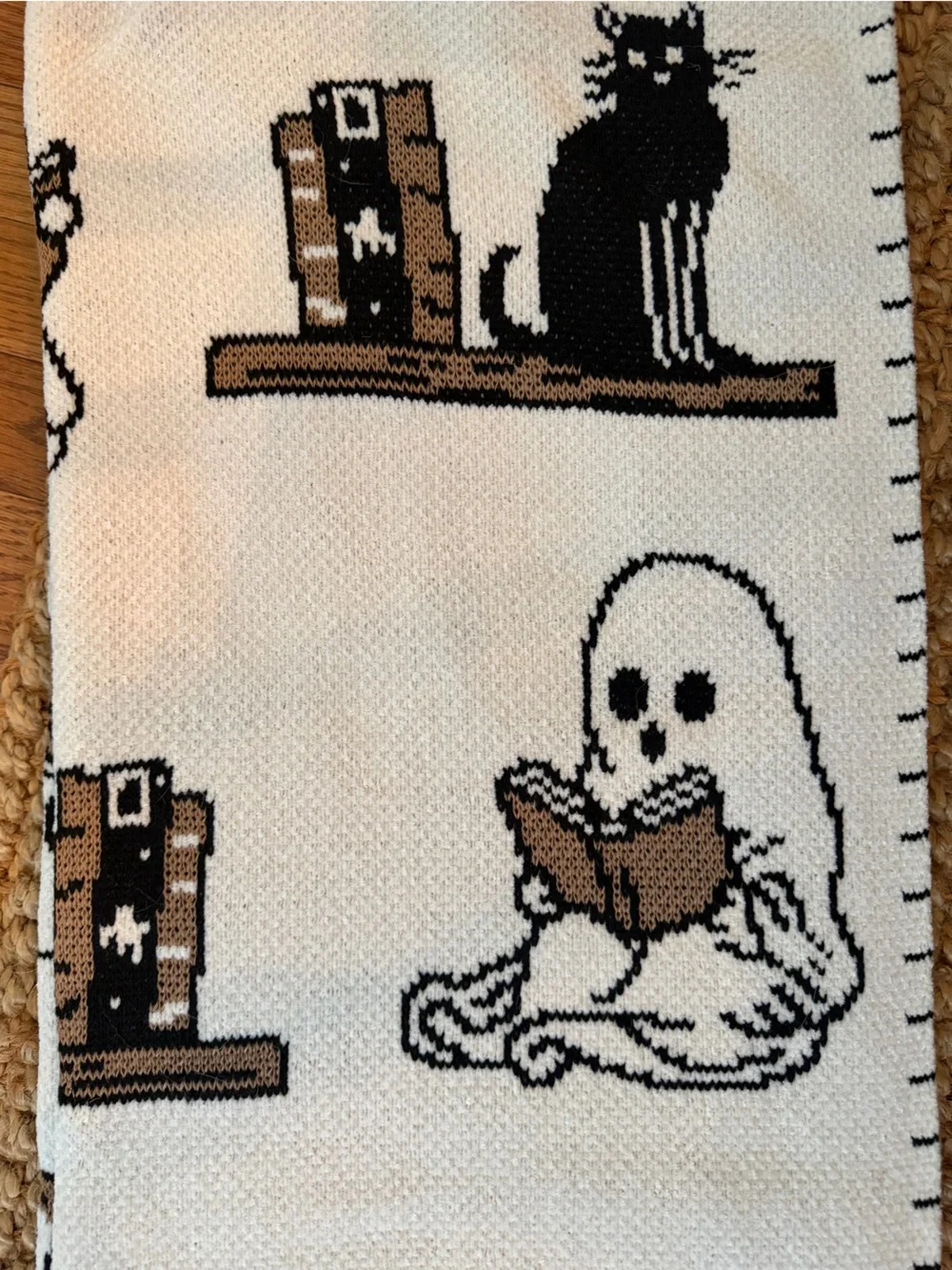 Goblin & Ghoul Ghost Reading Book Viral Knit Decorative Throw Blanket